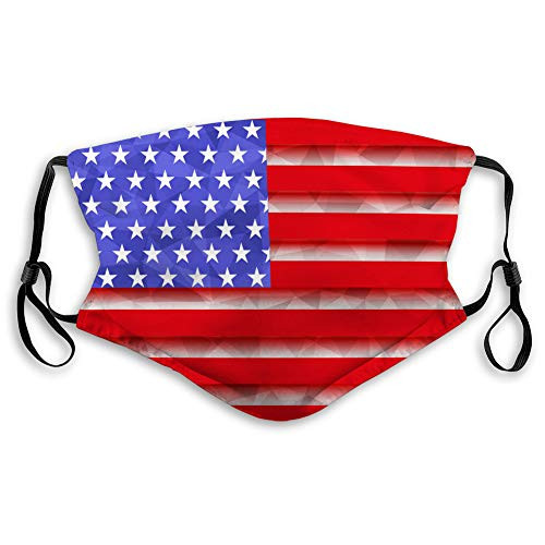 DISGOWONG Safety Scarf Decoration Reusable Outdoor Covers American Flag Polygonal Outdoor Cover DISGOWONG Safety Scarf Decoration Reusable Outdoor Covers American Flag Polygonal Outdoor Cover