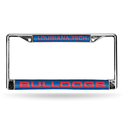 NCAA Rico Industries Laser Cut Inlaid Standard Chrome License Plate Frame Louisiana Tech Bulldogs