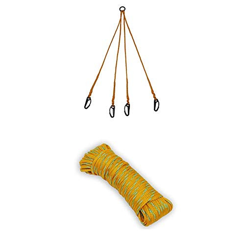 Promar NE-104 Crab Trap Pot Harness 4-Arm NE-100 Poly Crab Line 100-Feet 1 4-Inch Diameter Yellow Green