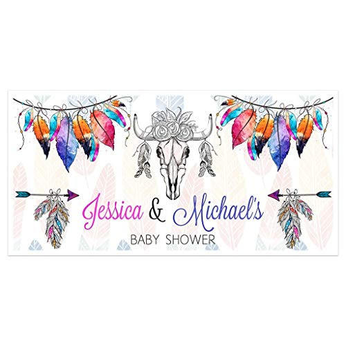 Boho Baby Shower Banner Personalized Party Backdrop Decoration
