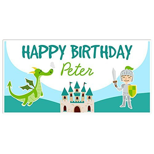 Fairy Tales Prince and Dragon Birthday Banner Personalized Backdrop