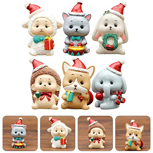 Amosfun 6pcs Christmas Miniatures Mini Aninmals Figurine Ornaments Cake Toppers Fairy Garden Dollhouse Christmas Decorations Accessories Amosfun 6pcs Christmas Miniatures Mini Aninmals Figurine Ornaments Cake Toppers Fairy Garden Dollhouse Christmas Decorations Accessories