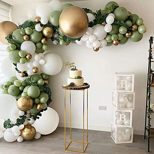 DIY Balloon Arch Kit Olive Green White Balloon Garland Kit-149pcs Avocado Green White and Metallic Chrome Gold Balloons for Baby and Bridal Shower Birthday Party Wedding Grad Anniversary Party DIY Balloon Arch Kit Olive Green White Balloon Garland Kit-149pcs Avocado Green White and Metallic Chrome Gold Balloons for Baby and Bridal Shower Birthday Party Wedding Grad Anniversary Party