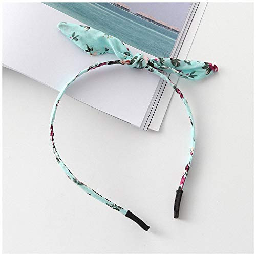 Giwotu 1 pc Printing Hair Band Fabric Bow Knot Hair Hoop Rabbit Ears Turban Headbands for Headwear Women Girls Hair Mint Green Giwotu 1 pc Printing Hair Band Fabric Bow Knot Hair Hoop Rabbit Ears Turban Headbands for Headwear Women Girls Hair Mint Green
