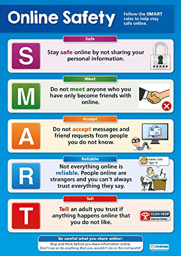 Online Safety   Online Safety Posters   Laminated Gloss Paper Measuring 33 x 23.5   Internet Safety Class Posters   Education Charts by Daydream Education