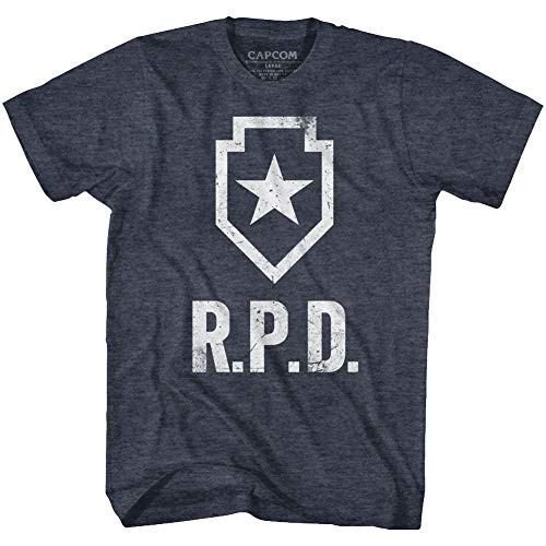 Resident Evil Horror Syfy Film Video Game Raccoon Police Department T-Shirt Tee Navy