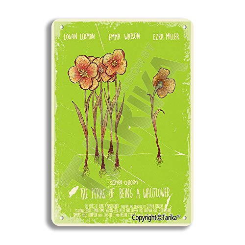 The Perks of Being A WallFlower 20X30 cm Retro Look Tin Decoration Poster Sign for Home Kitchen Bathroom Farm Garden Garage Inspirational Quotes Wall Decor