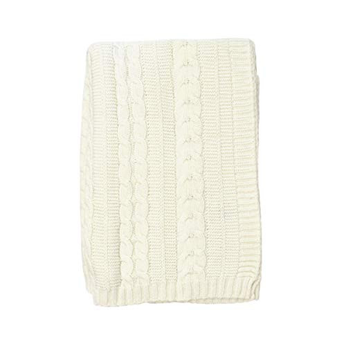 NoJo Kimberly Grant Cable Knit Blanket Ivory
