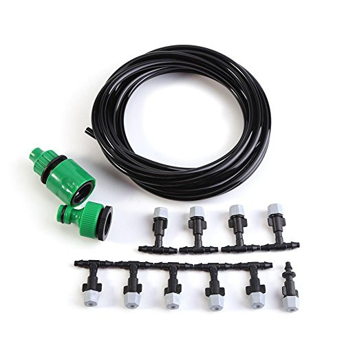 CHICIRIS Irrigation Drip Kit Water Misting Cooling System Hose Sprinkler Nozzle Garden Patio Micro Irrigation Set Automatic Watering Kit Hose Atomizing Drippers for Garden Greenhouse 10M CHICIRIS Irrigation Drip Kit Water Misting Cooling System Hose Sprinkler Nozzle Garden Patio Micro Irrigation Set Automatic Watering Kit Hose Atomizing Drippers for Garden Greenhouse 10M