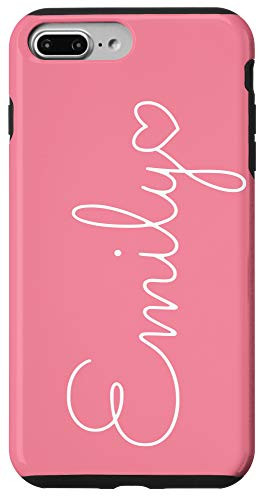 iPhone 7 Plus 8 Plus Emily Girls Name Pink Handlettering Heart Line Cute Girly Case