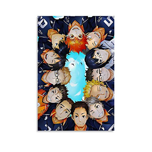 YISHUI Anime Haikyu Poster Volleyball Sports Cartoon Posters 4 Canvas Art Poster and Wall Art Picture Print Modern Family Bedroom Decor Posters 16x24inch 40x60cm