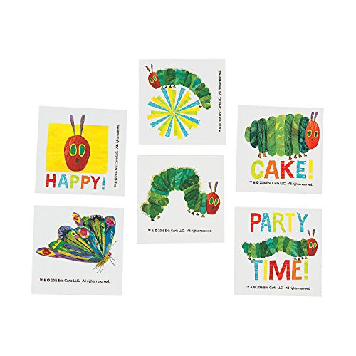 Fun Express - Very Hungry Caterpillar Tattoos 72 Pc for Birthday - Apparel Accessories - Temporary Tattoos - Regular Tattoos - Birthday - 72 Pieces Fun Express - Very Hungry Caterpillar Tattoos 72 Pc for Birthday - Apparel Accessories - Temporary Tattoos - Regular Tattoos - Birthday - 72 Pieces