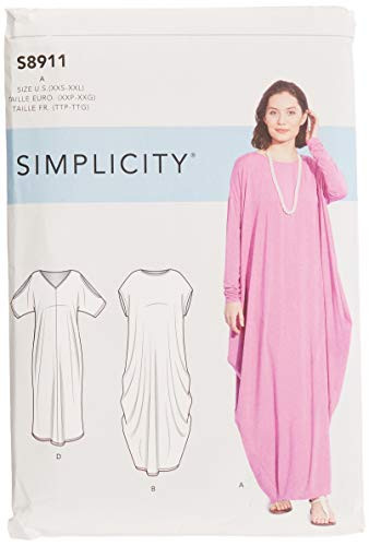 Simplicity SS8911A Sewing Pattern S8911 Misses Knit Caftans A  XXS-XS-S-M-L-XL-XXL