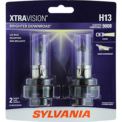 SYLVANIA H13 XtraVision Halogen Headlight Bulb, (Contains 2 Bulbs)