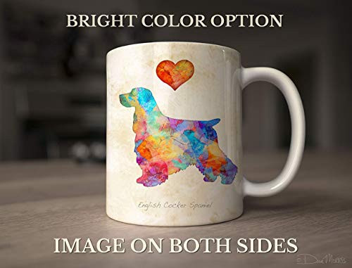 English Cocker Spaniel Dog Breed Mug by Dan Morris Personalize with Dog Name