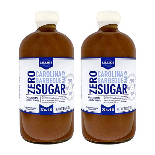 Lillies Q - Zero Sugar Carolina Barbeque Sauce Gourmet Carolina Sauce Tangy BBQ Sauce with Tomato Vinegar Sugar-Free Sauce Keto-Friendly  20 oz   18 Ounce 2-Pack