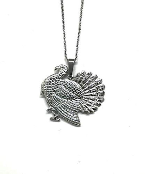 USA Handmade Turkey Thanksgiving Jewelry Pendant Necklace Pewter USA Handmade Turkey Thanksgiving Jewelry Pendant Necklace Pewter