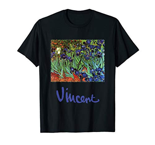 Irises by Vincent Van Gogh Flowers in a Garden T-Shirt