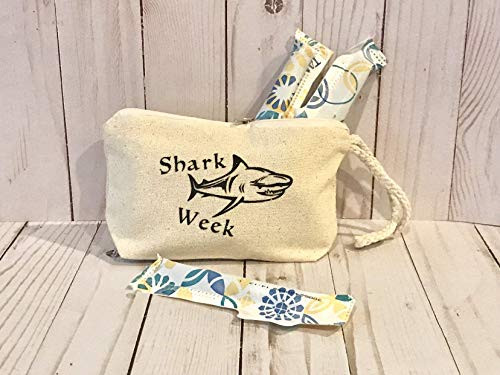 Shark week bag shark week tampon bag tampon bag maxi bag shark week cosmetic bag shark week gift shark week period bag shark pouch