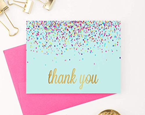 Fun Confetti Thank You Cards with Envelopes FOLDED Blank Inside Baby Shower Thank You Cards Baby Shower Thank you Notes Your Choice of Quantity and Envelope Color Fun Confetti Thank You Cards with Envelopes FOLDED Blank Inside Baby Shower Thank You Cards Baby Shower Thank you Notes Your Choice of Quantity and Envelope Color