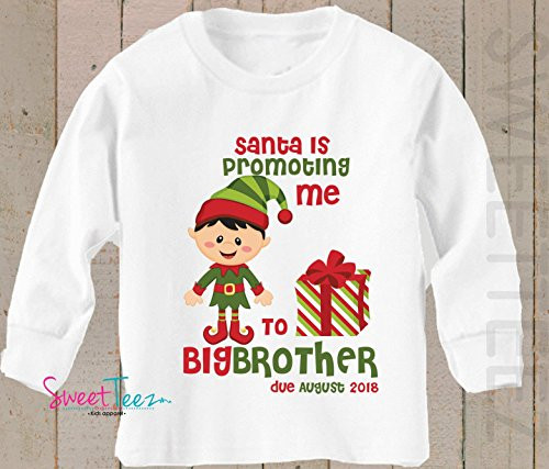 Big Brother Shirt Santa is Promoting me to Big Brother Shirt Long Sleeve Christmas Pregnancy Announcement Shirt Big Brother Shirt Santa is Promoting me to Big Brother Shirt Long Sleeve Christmas Pregnancy Announcement Shirt