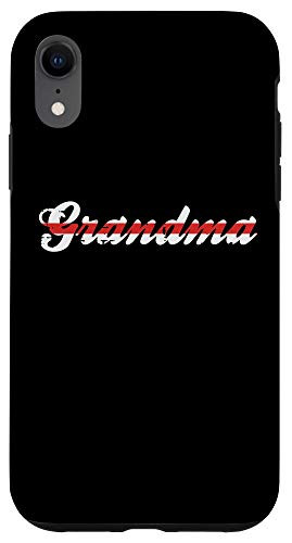iPhone XR Firefighter Grandma USA Thin Red Line Christmas Gift Case