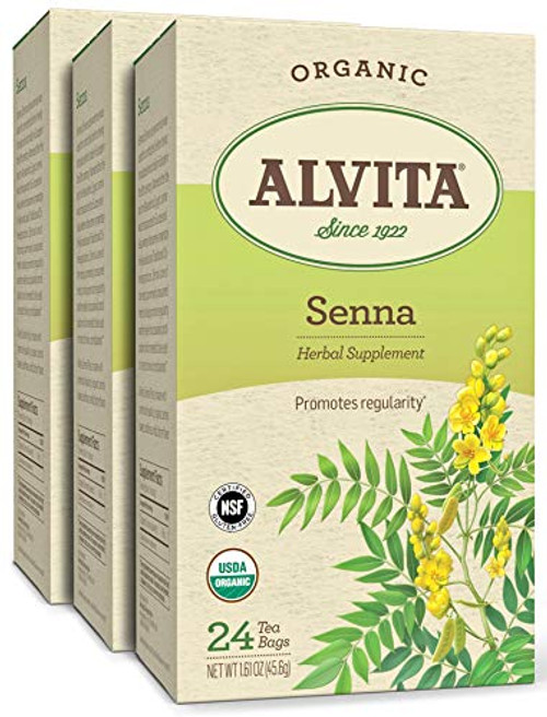 Alvita Organic Senna Herbal Tea - Made with Premium Quality Organic Senna Leaves And A Mild Bitter Flavor 72 Tea Bags 3 Pack Alvita Organic Senna Herbal Tea - Made with Premium Quality Organic Senna Leaves And A Mild Bitter Flavor 72 Tea Bags 3 Pack