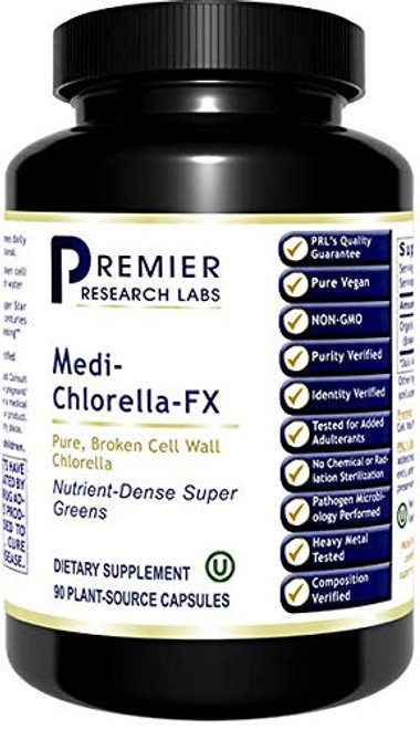 Premier Research Medi Chlorella-FX Nutrient-Dense Super Greens Dietary Supplement 90 Plant-Source Capsules