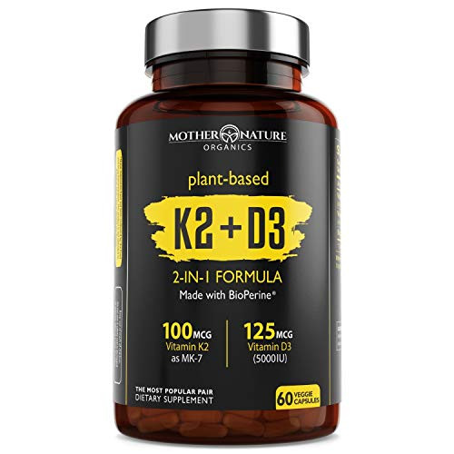 Vitamin K2  MK7  with D3 Supplement  60 Count