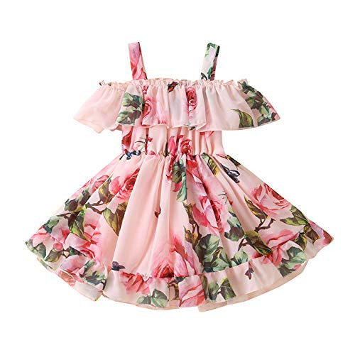 Shan-S Toddler Kids Baby Girl Floral Print Ruffle Dress Party Princess Sundress Sleeveless Sundress Summer Outfits Clothes Shan-S Toddler Kids Baby Girl Floral Print Ruffle Dress Party Princess Sundress Sleeveless Sundress Summer Outfits Clothes