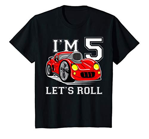 Kids Race Car 5th Birthday 5 Year Old Racing Car Driver Gift T-Shirt