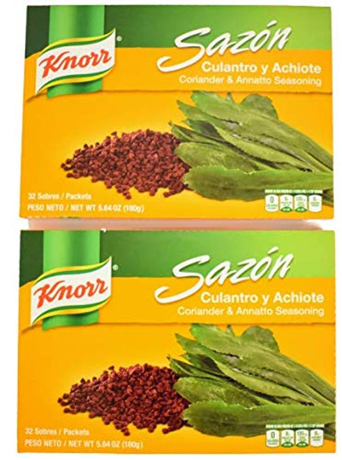 Knorr Sazon Seasoning Coriander and Annatto Culantro y Achiote Pack of 2 64 ct Knorr Sazon Seasoning Coriander and Annatto Culantro y Achiote Pack of 2 64 ct