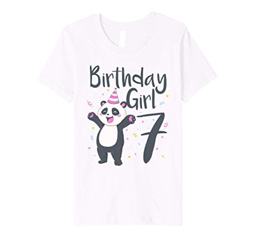 Kids 7 Year Old Panda Birthday Girl Cute Girls 7th Party Gift Premium T-Shirt