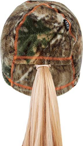 Zeek Outfitter Realtree Camo Beanie for Women Hunting   Lladies Beanie for Ponytail   Female Hunting Clothes   Safety Orange Hunting Hat   Realtree Camo Womens Clothing  Realtree Edge Blaze