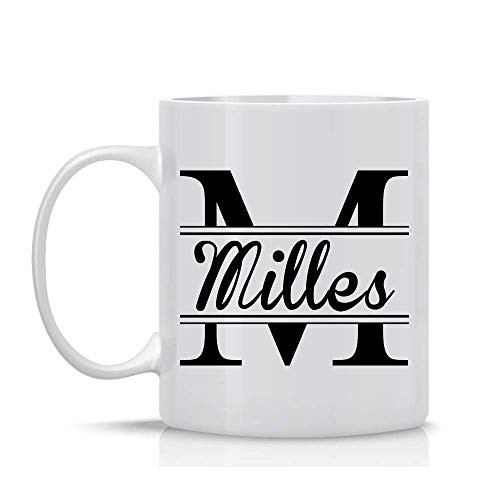 InterestPrint Personalized Monogrammed Coffee Mug Custom Mug with Name and Initial Customized Tea Cup Gift for Womens Mens Girls Boys Dad Mom Friend - 11 or 15 oz