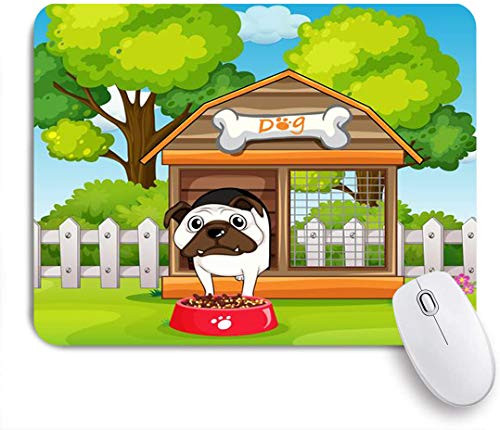 KGSPK Mousepad Gaming Mouse PadDog in The Dog House in Garden9.5 inch x7.9 inch  Non Slip Rubber Base Mouse mats Customized for Office Home Working Studying Computer Desk Decor latop Mouse mat