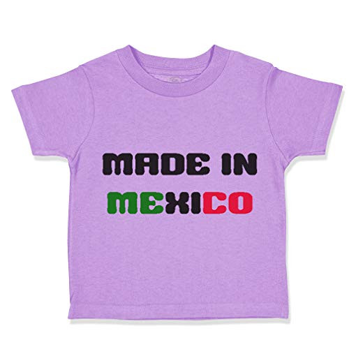 Custom Toddler T-Shirt Made in Mexico Funny Style B Cotton Boy  and  Girl Clothes Funny Graphic Tee Lavender Design Only 2T