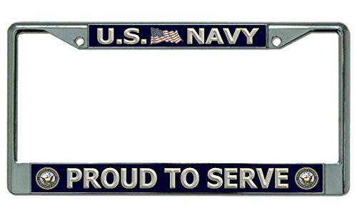 Monitorloe U.S. Navy Proud to Serve Aluminum License Plate Frame
