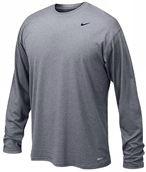 Nike Boys Legend Long Sleeve Athletic T-Shirt  Grey Youth X-Large