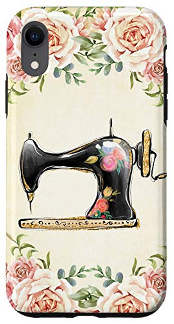 iPhone XR Vintage Sewing Machine Floral Quilting Sewer Quilter Gift Case iPhone XR Vintage Sewing Machine Floral Quilting Sewer Quilter Gift Case