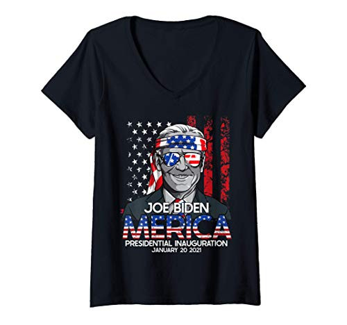 Womens Biden Inaugural 2021 Gift Inauguration Day Memorabilia Gear V-Neck T-Shirt