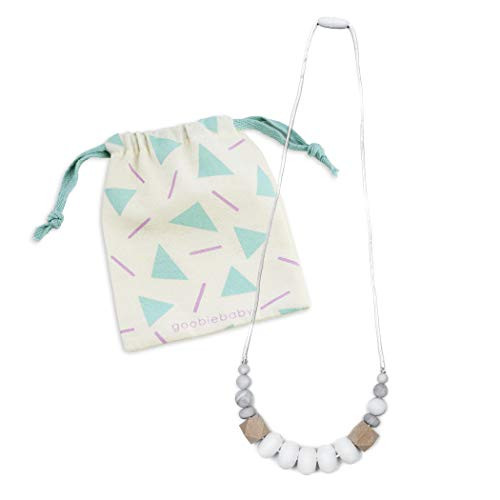 Goobie Baby Harper Silicone Teething Necklace for Mom to Wear Nursing Necklace Chew Bead  Teething Necklace  White Marble Goobie Baby Harper Silicone Teething Necklace for Mom to Wear Nursing Necklace Chew Bead  Teething Necklace  White Marble