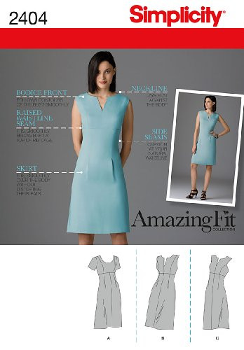 Simplicity Sewing Pattern 2404 Misses Dresses U5  16-18-20-22-24