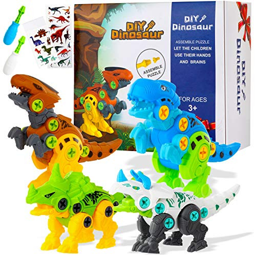 Quicklypro Take Apart Dinosaur Toys for Kids 5-7 - Dinosaur Building Toy Set with Screwdriver Tool Construction Engineering Construction Play Kit Stem Learning Gifts for Kids