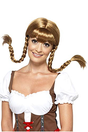 Smiffys Womens One Size Bavarian Babe Wig Plaited Brown