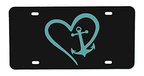 Custom Personalized Vanity Plate Front License Auto Tag Car Accessories Nautical Anchor Heart Design Custom Personalized Vanity Plate Front License Auto Tag Car Accessories Nautical Anchor Heart Design