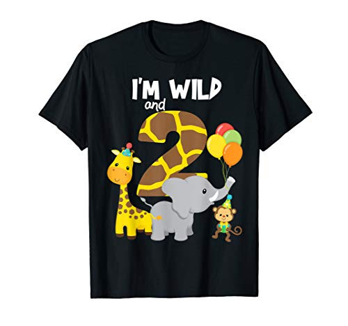 Im Wild and 2 Zoo Theme Birthday Party Safari Jungle Animal T-Shirt Im Wild and 2 Zoo Theme Birthday Party Safari Jungle Animal T-Shirt