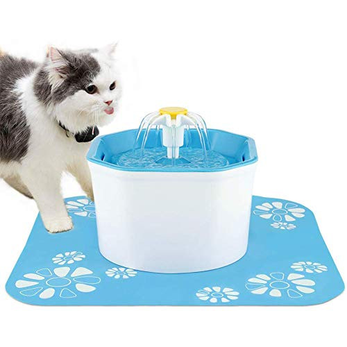Cat Water Fountain Silent Flower Cat Fountain Healthy Hygienic Fresh Water Fountain for CatsDogsBirds and Little Animals