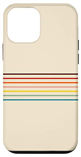 iPhone 12 mini Colorful Red Pink Yellow Blue Thin Lines 70s Retro Stripes Case