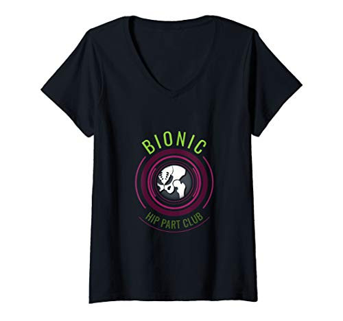 Womens Hip Parts Custom Club Bionic Replacement Bone Surgery Gift V-Neck T-Shirt